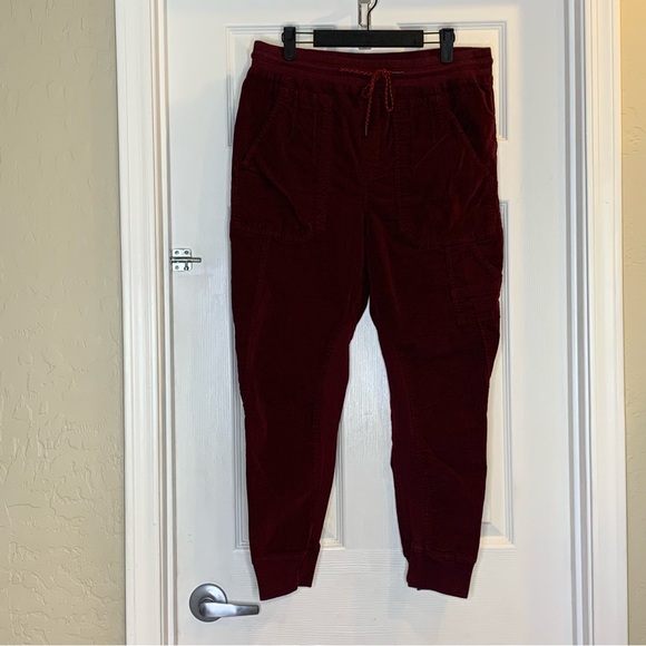 Anthropologie Leigh Corduroy Joggers Burgundy Size Medium - Picture 10 of 11